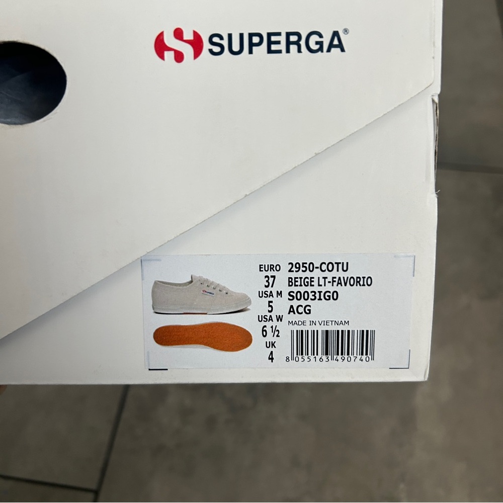 NEW Superga 2950 Cotu sneakers beige neutral 37 euro or 6.5 usa - Picture 3 of 8